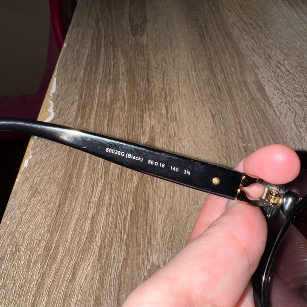Coach Black Sunglasses with Gold and Orange Detail - Picture 2 of 4